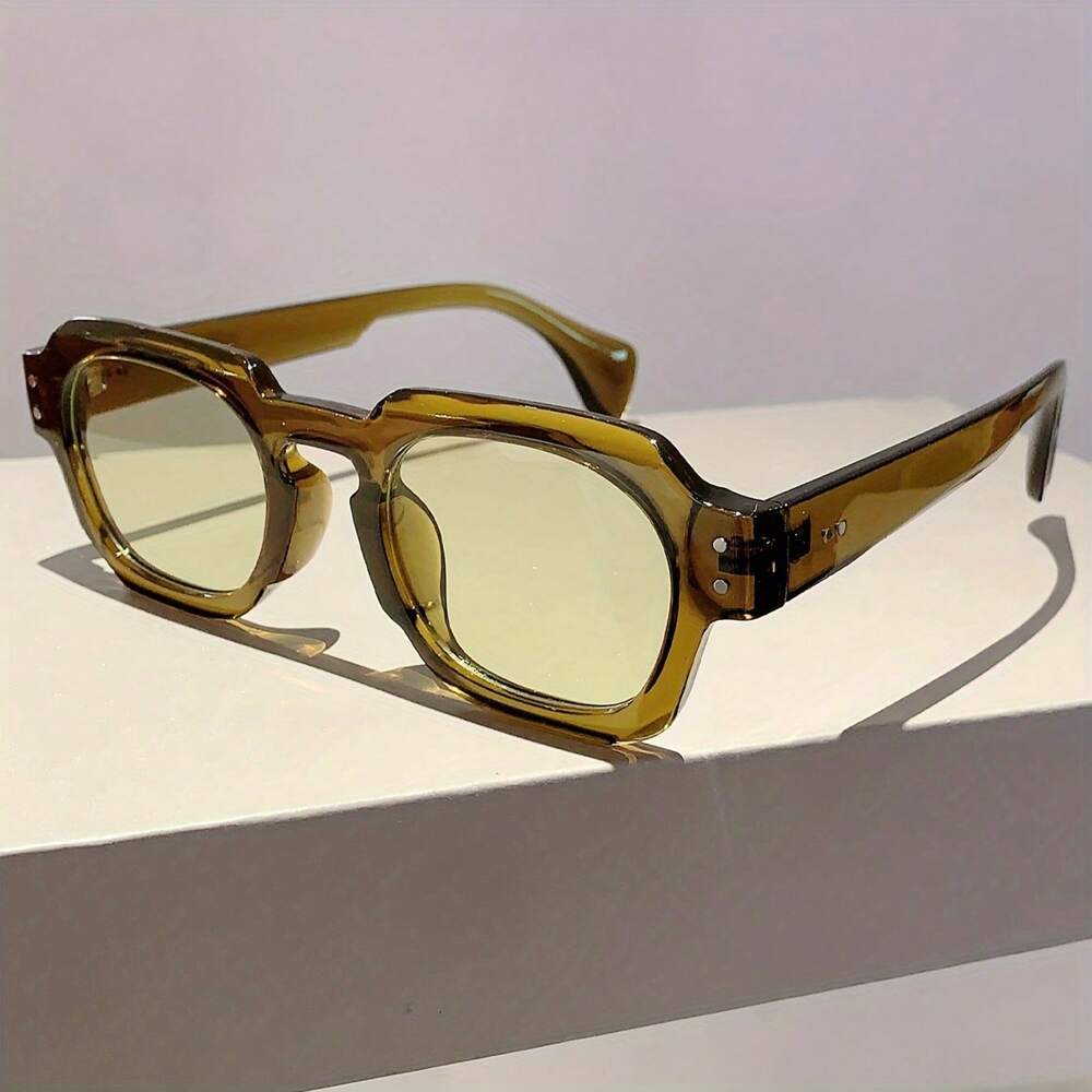 Unisex Rectangular Frame Glasses Minimalist Black Prescription Ready