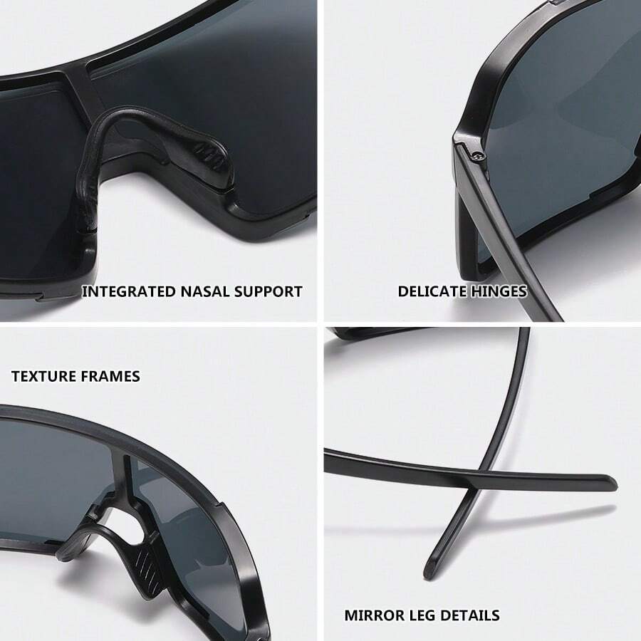 Men’s Sports Cycling Glasses Oversized Rimless Outdoor Goggles