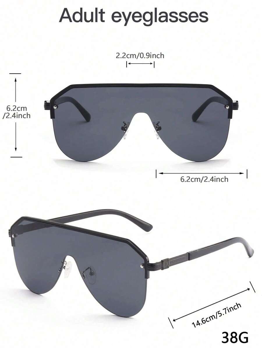 Men’s Aviator Half Frame Sunglasses Vacation Fashion Eyewear