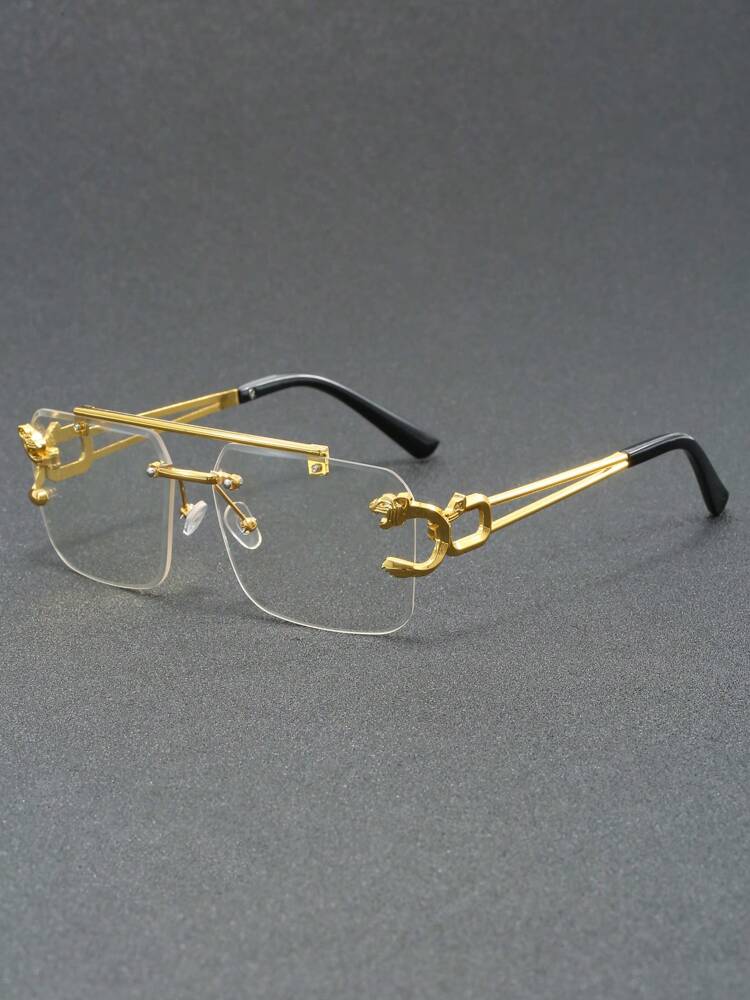 Men’s Pilot Frame Glasses Fashion Clear Lens Daily Wear