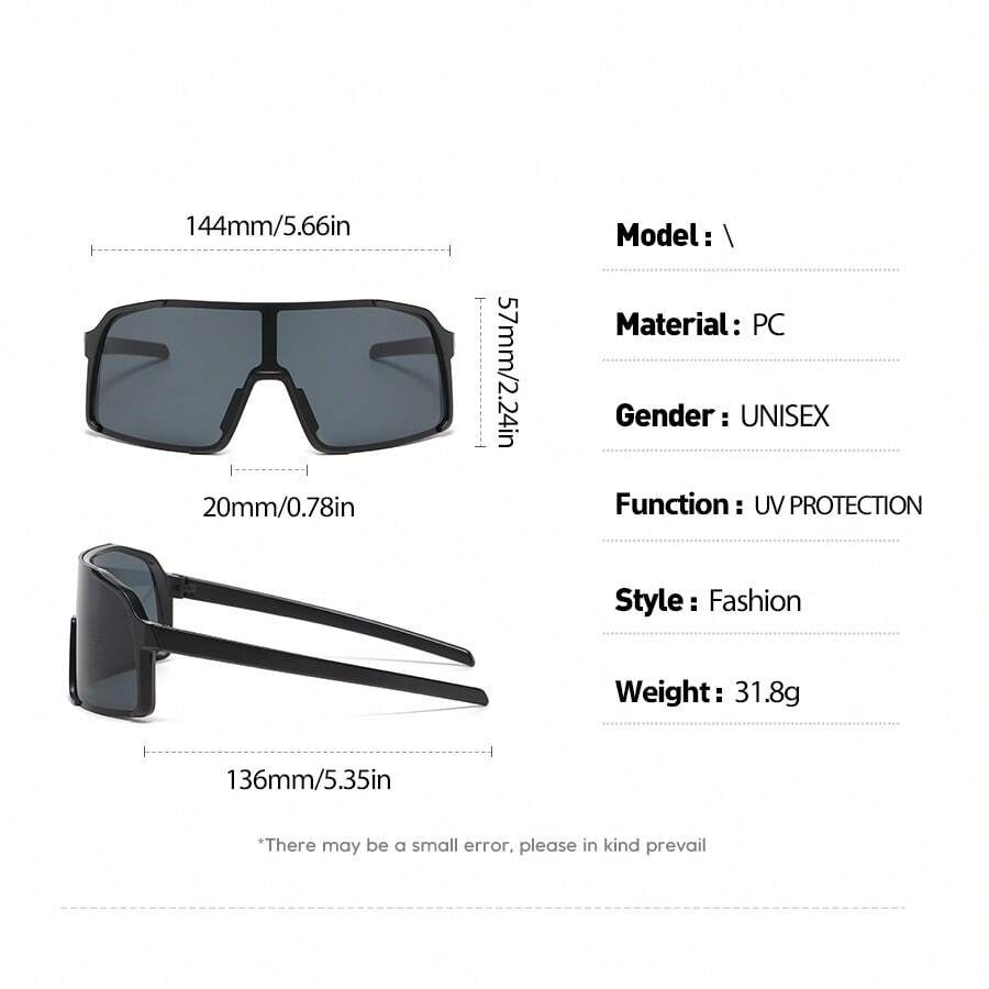 Men’s Sports Cycling Glasses Oversized Rimless Outdoor Goggles