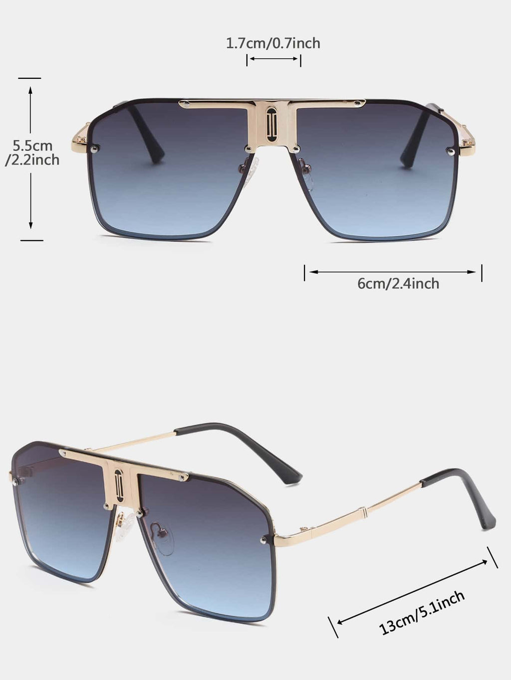 Men’s Flat Top Goggle Style Glasses Outdoor Street Style Eyewear