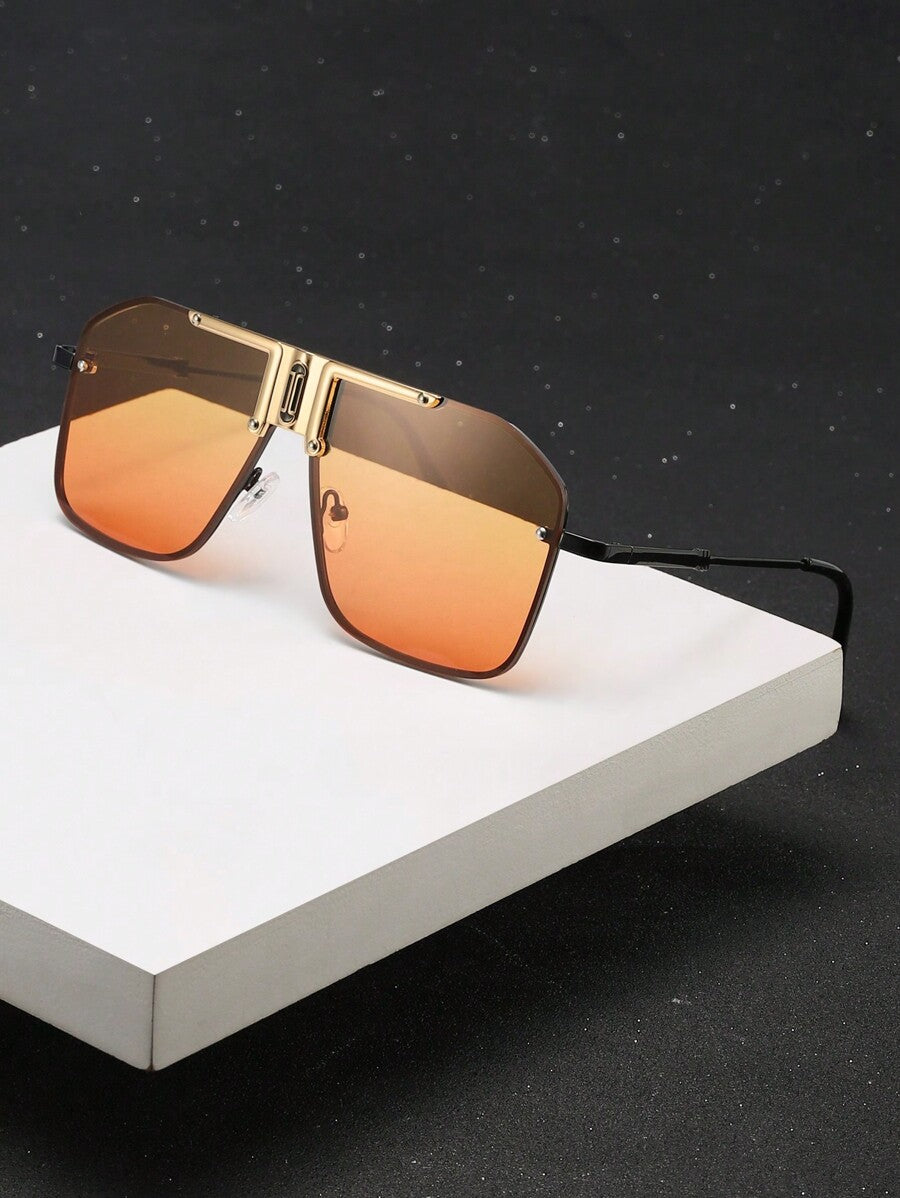 Men’s Flat Top Goggle Style Glasses Outdoor Street Style Eyewear