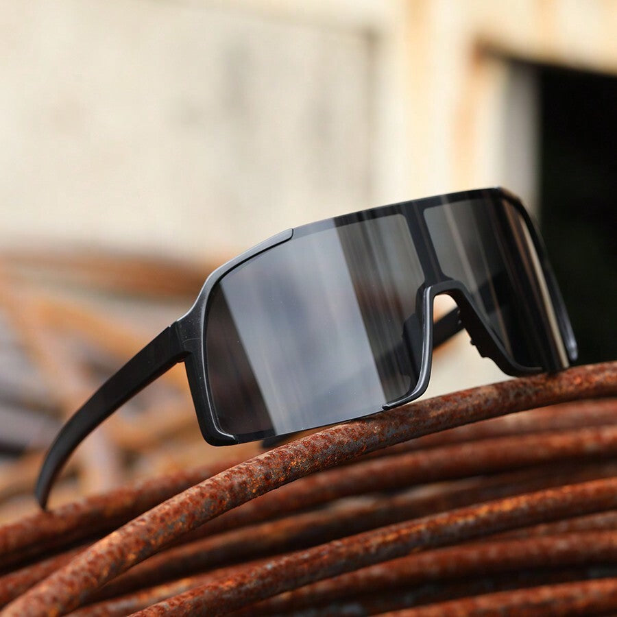 Men’s Sports Cycling Glasses Oversized Rimless Outdoor Goggles