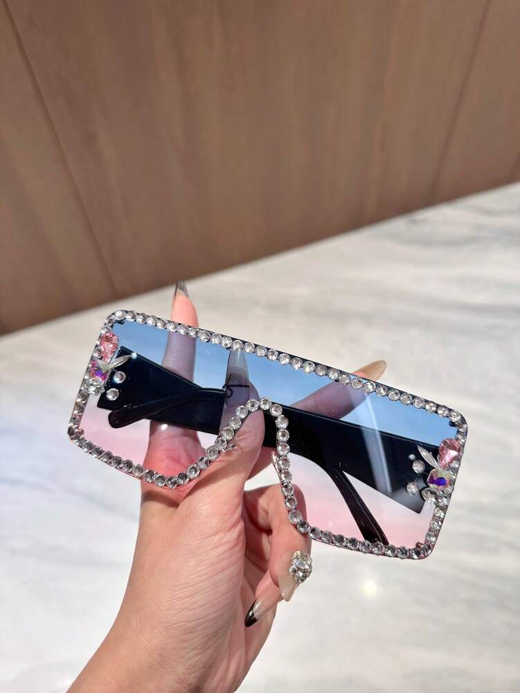 Oversized Rhinestone Fashion Glasses Windproof Outdoor Cycling Driving