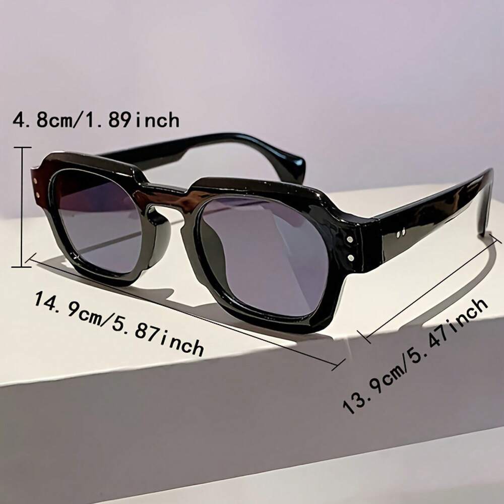 Unisex Rectangular Frame Glasses Minimalist Black Prescription Ready