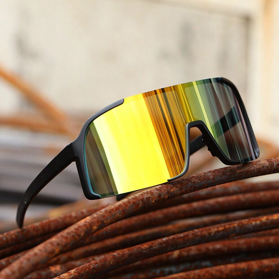 Men’s Sports Cycling Glasses Oversized Rimless Outdoor Goggles