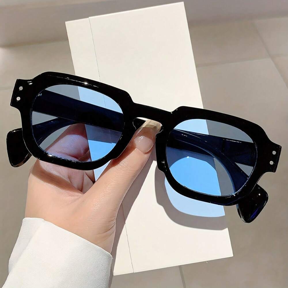 Unisex Rectangular Frame Glasses Minimalist Black Prescription Ready