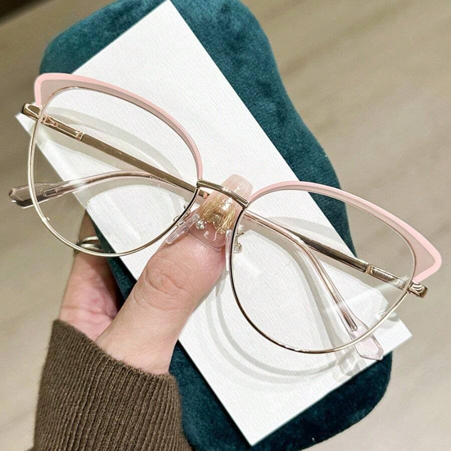 Women’s Cat Eye Retro Glasses Metal Frame Daytime Eyewear