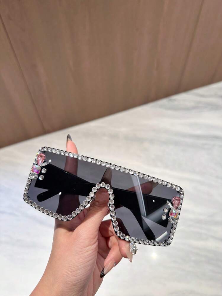 Oversized Rhinestone Fashion Glasses Windproof Outdoor Cycling Driving