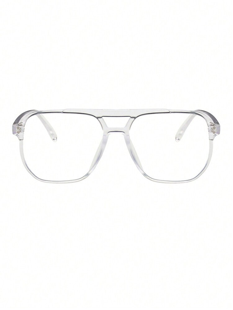 Men’s Double Beam Pilot Glasses Clear Lens Fashion Eyewear