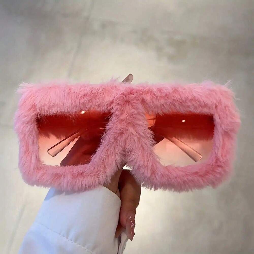 Oversized Pink Statement Glasses Wide Frame Non Prescription Eyewear