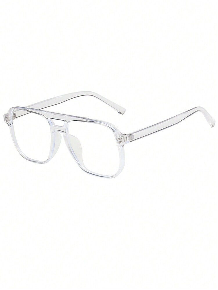 Men’s Double Beam Pilot Glasses Clear Lens Fashion Eyewear