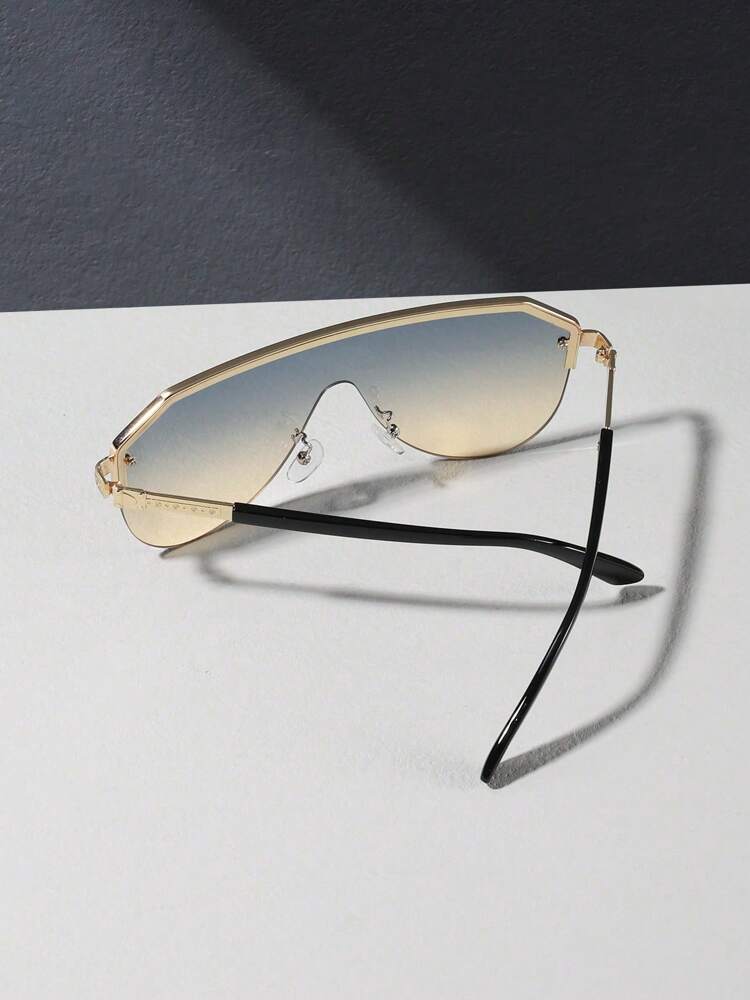 Men’s Aviator Half Frame Sunglasses Vacation Fashion Eyewear