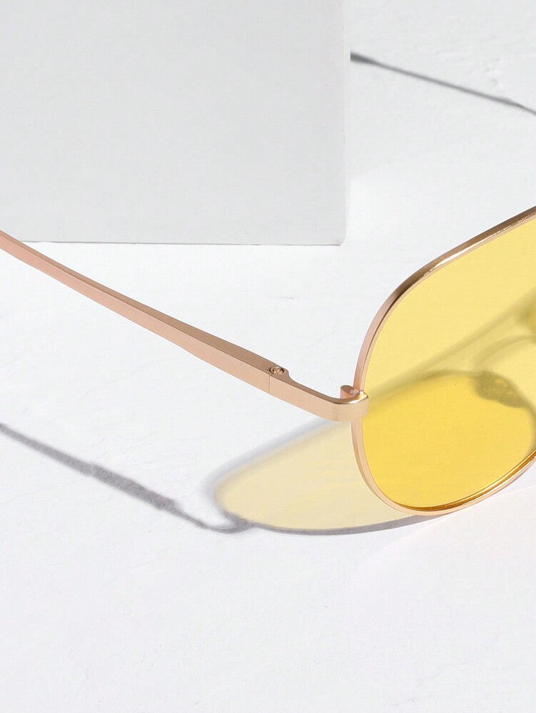 Men’s Polarized Night Vision Glasses Gold Frame Yellow Lens Driving