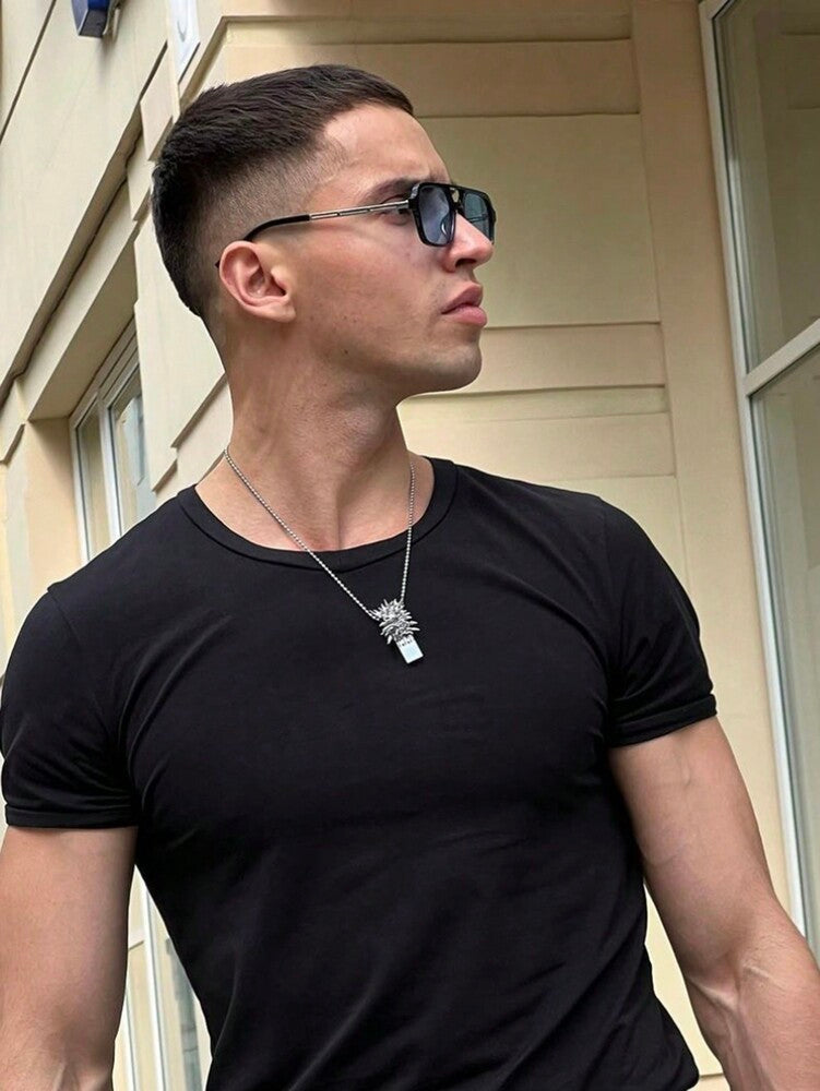 Men’s Square Flat Top Sunglasses Fashion PC Frame Daily Shades
