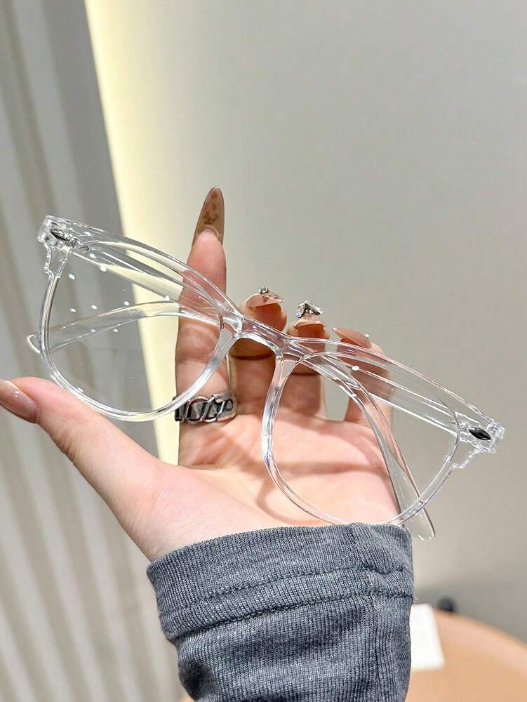 Oversized Transparent Frame Glasses Minimalist Large Clear Lens
