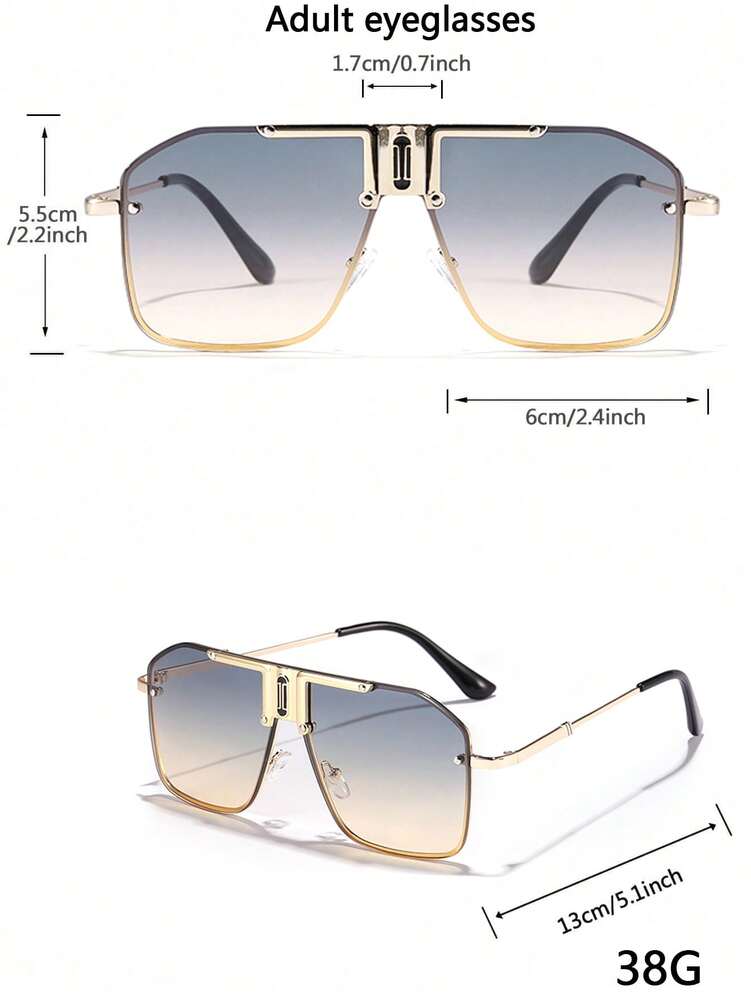 Men’s Flat Top Goggle Style Glasses Outdoor Street Style Eyewear