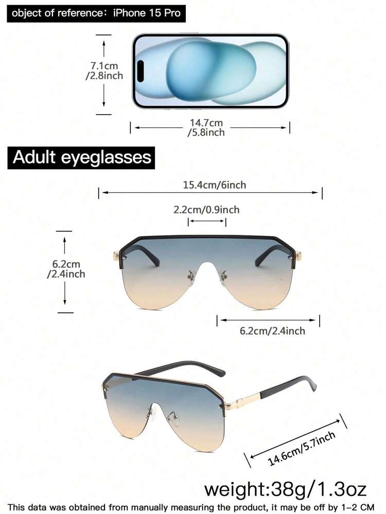 Men’s Aviator Half Frame Sunglasses Vacation Fashion Eyewear