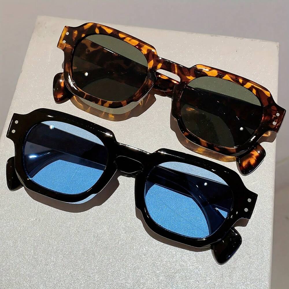 Unisex Rectangular Frame Glasses Minimalist Black Prescription Ready