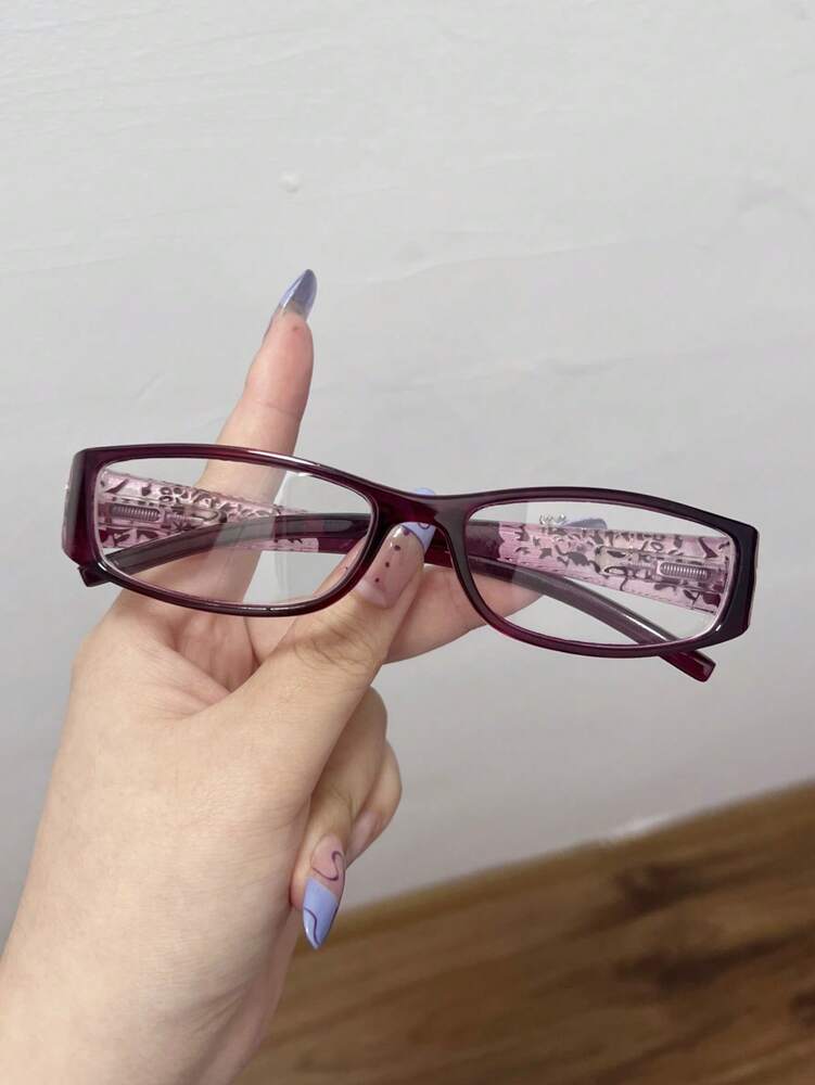 Vintage Y2K Non Prescription Glasses Square Frame Daily Wear