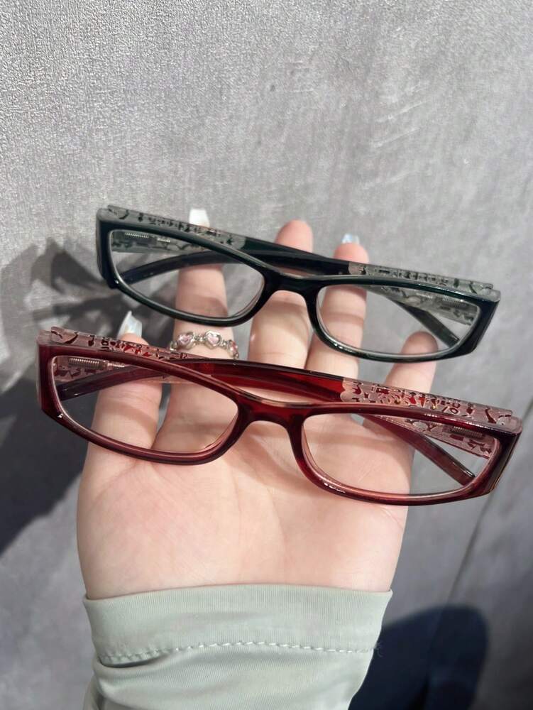 Vintage Y2K Non Prescription Glasses Square Frame Daily Wear