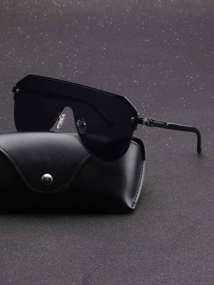 Men’s Aviator Half Frame Sunglasses Vacation Fashion Eyewear