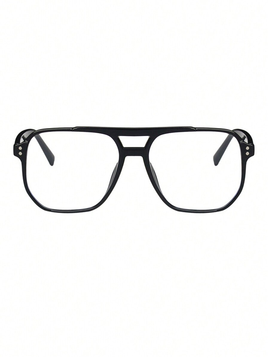 Men’s Double Beam Pilot Glasses Clear Lens Fashion Eyewear