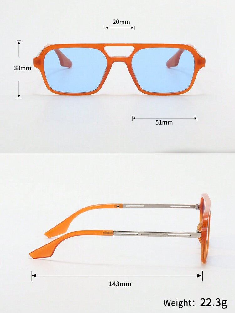 Men’s Square Flat Top Sunglasses Fashion PC Frame Daily Shades