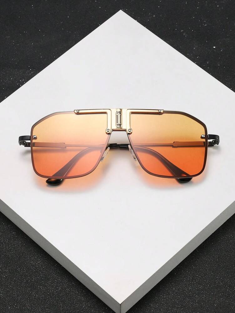 Men’s Flat Top Goggle Style Glasses Outdoor Street Style Eyewear