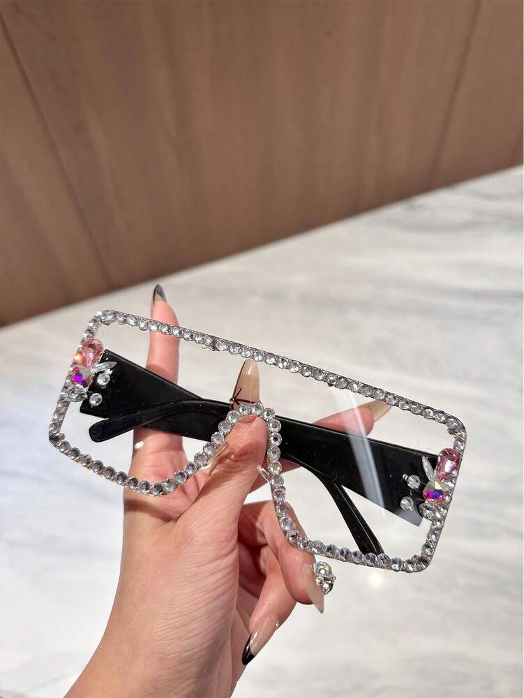 Oversized Rhinestone Fashion Glasses Windproof Outdoor Cycling Driving
