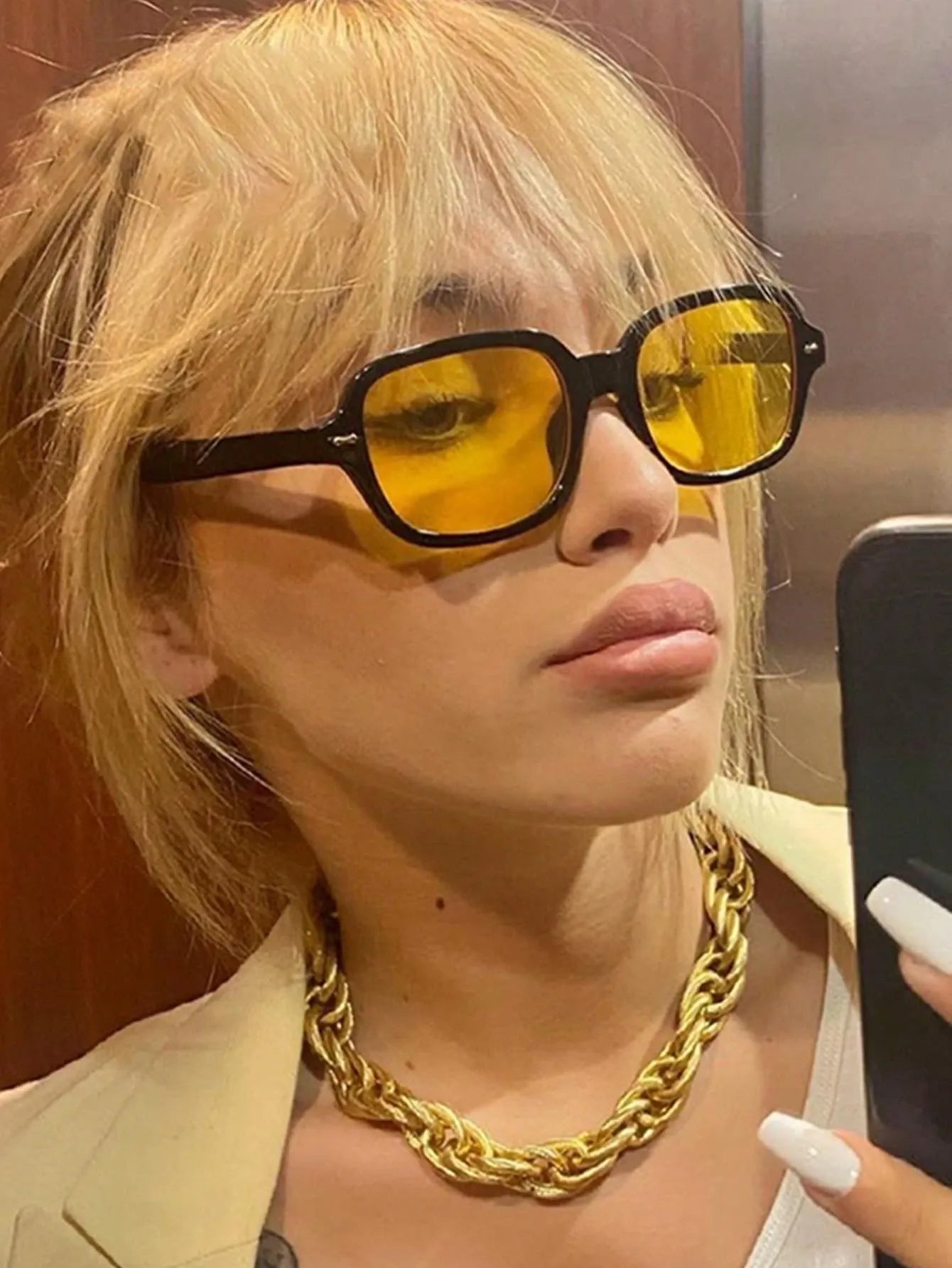 Oversized Y2K Square Frame Glasses Retro Summer Street Style