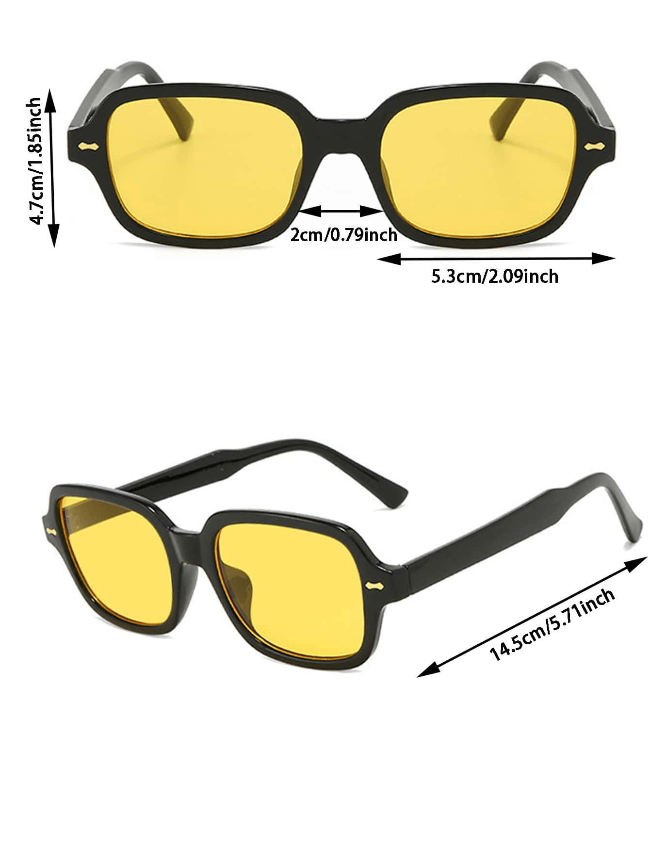 Oversized Y2K Square Frame Glasses Retro Summer Street Style
